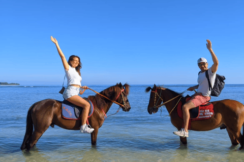 Gili Trawangan : Randonnée à cheval sur la plage avec transfert à l&#039;hôtel