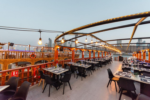 Dubai New Year's Cruise Burj Khalifa Fireworks & Dinner Upper deck with open air