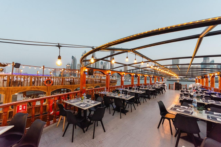 Dubai New Year's Cruise Burj Khalifa Fireworks & Dinner Upper deck with open air