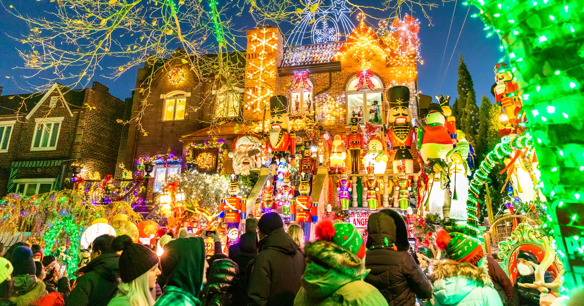 From Manhattan: 4-Hour Dyker Heights Holiday Lights Bus Tour | GetYourGuide