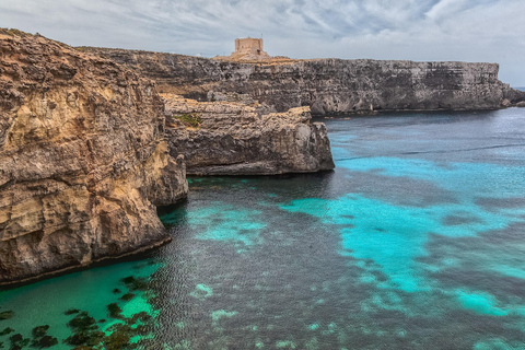 Desde San Julián Gozo, Comino, Laguna Azul en lancha motora