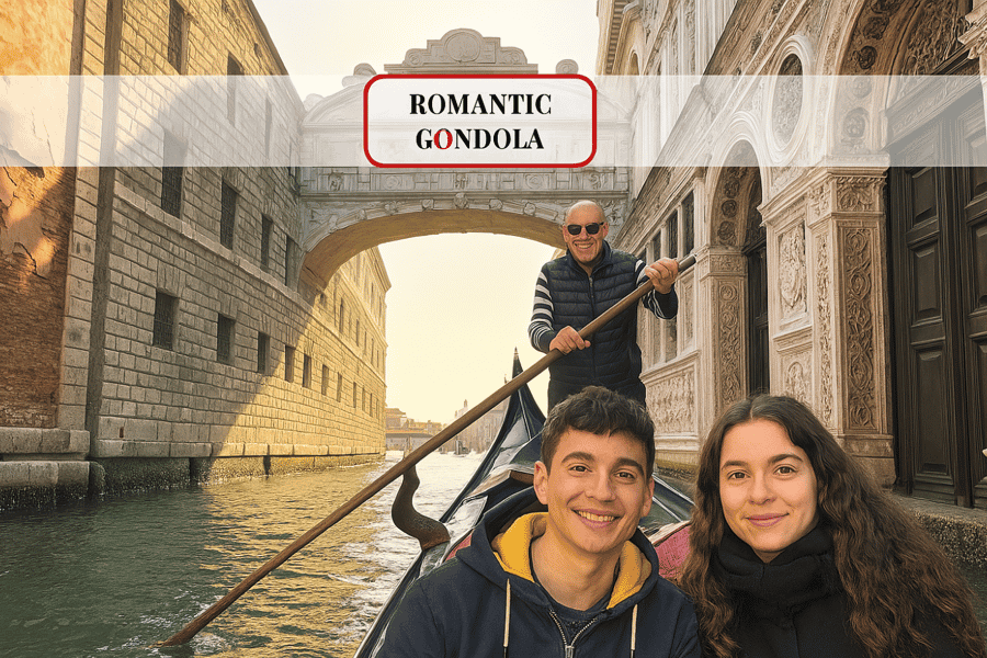 Venedig: Gemeinsame Gondel durch atemberaubende Seufzerbrücke. Foto: GetYourGuide