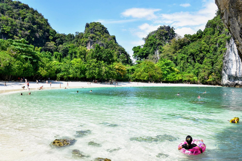 Krabi: Odisseia pelas ilhas Hong e Paraíso em lancha rápidaPasseio turístico com caiaque