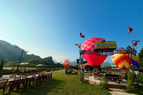 Vang Vieng: Escalada e Balão (Partida de Vientiane)participar no passeio (com ingresso e balão)