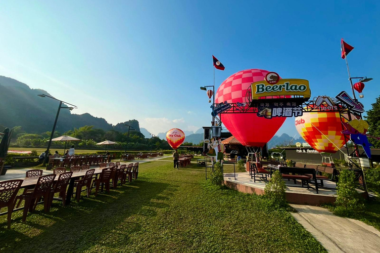 Vang Vieng: Escalada e Balão (Partida de Vientiane)participar no passeio (com ingresso e balão)