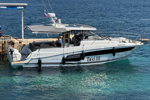 Boka Bay Private Island Boat Tour 8h Boka Bay Exclusive Tour on Jeanneau Cap Camarat 12.5WA