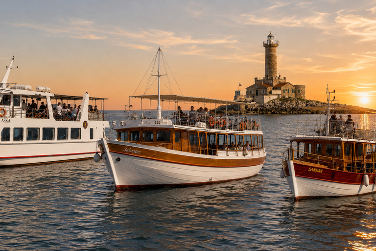 Medulin: 3h Ultra ALL-INCLUSIVE Sunset Dolphin Boat trip 3hours Dolphin Sunset watching with drinks+dinner sandraboat