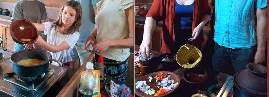Kandy : Cours de cuisine villageoise 12 plats avec visite du marché