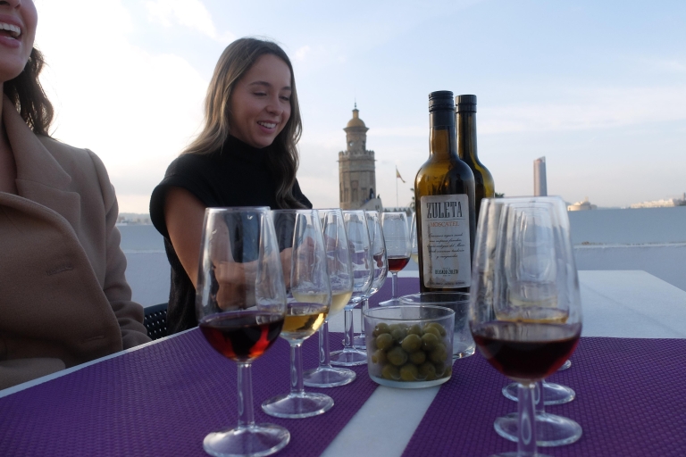 Dégustation de vin de Xérès et de tapas avec vue sur SévilleDégustation de vin de Xérès avec vue sur Séville