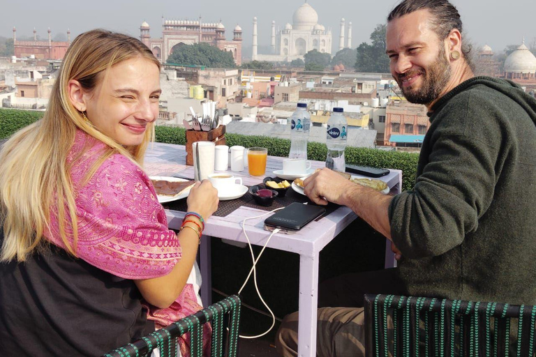 Beyond the Taj: Sunrise, Hidden Agra Walk & Rooftop B’fast Private Tour with Car, Driver, Tour Guide & Entry Tickets