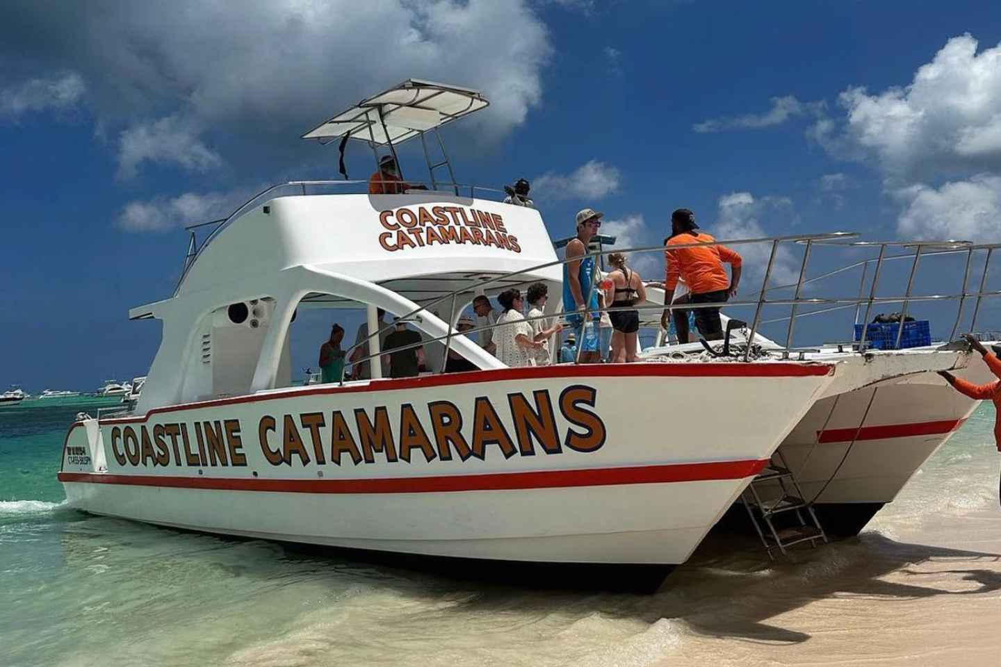 things to do in punta cana | join a half-day boat tour aboard a catamaran with drinks and snacks