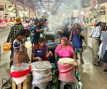 Vamos comer no Mercado de Tlacolula no domingo e tomar mezcal.