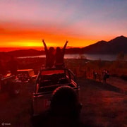 Bali: Mount Batur Sunset Jeep Tour with Hot Springs & Cafe