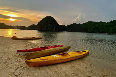 Hanoi/Cat Ba: Lan Ha Bay Day Cruise with Dark & Bright Caves Day Trip Cruise Pick up & Drop Off From Cat Ba Town