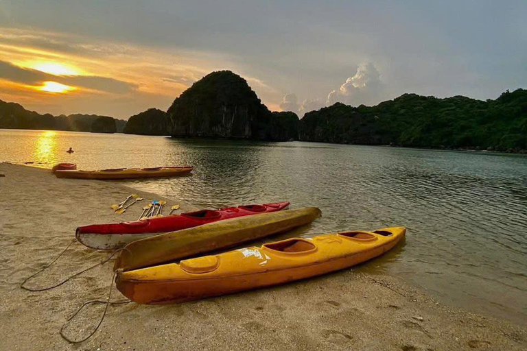 Hanoi/Cat Ba: Lan Ha Bay Day Cruise with Dark & Bright Caves Day Trip Cruise Pick up & Drop Off From Cat Ba Town