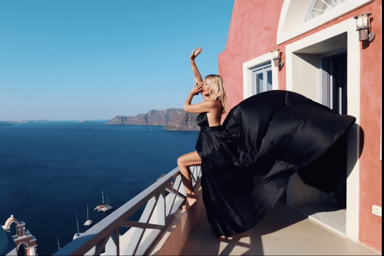 Capture Your Santorini Dream: Flying Dress Photography