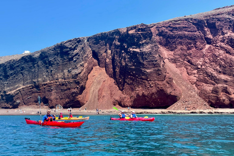 Santorini: South Sea Kayaking Tour with Sea Caves and Picnic Tour with Transfer