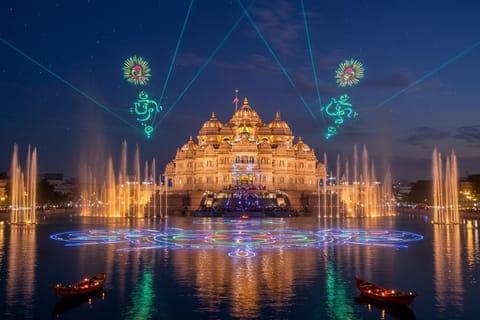 Delhi: Akshardham Light & Water Show Private Tour w/ Options