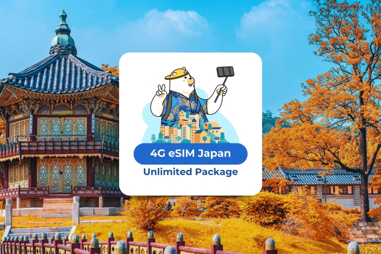 Japon : Plan eSIM de données illimitéeseSIM Japon : Données illimitées - 30 jours