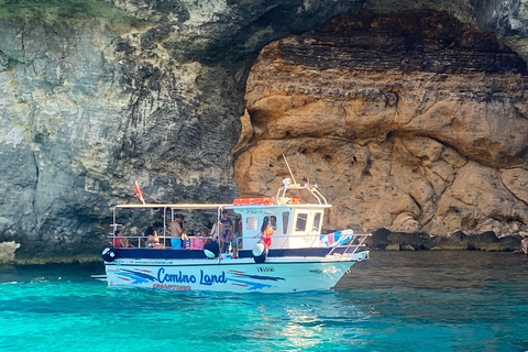 Comino: Båtkryssning till Blue Lagoon, Crystal Lagoon och grottor