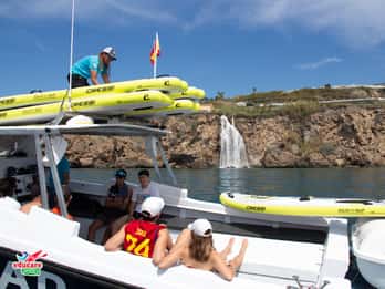 Nerja: Maro Waterfall Boat Trip with Paddleboarding & Drink