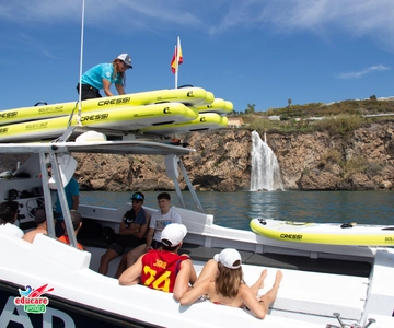 Nerja: Maro Waterfall Boat Trip with Paddleboarding & Drink
