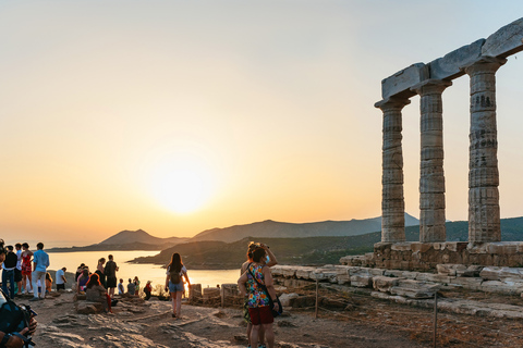 Depuis Athènes : cap Sounion au coucher du soleil