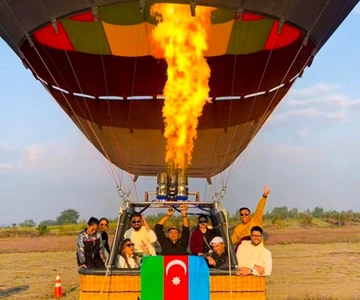 From Baku: Hot Air Balloon, Zipline, and Off-Road Adventure