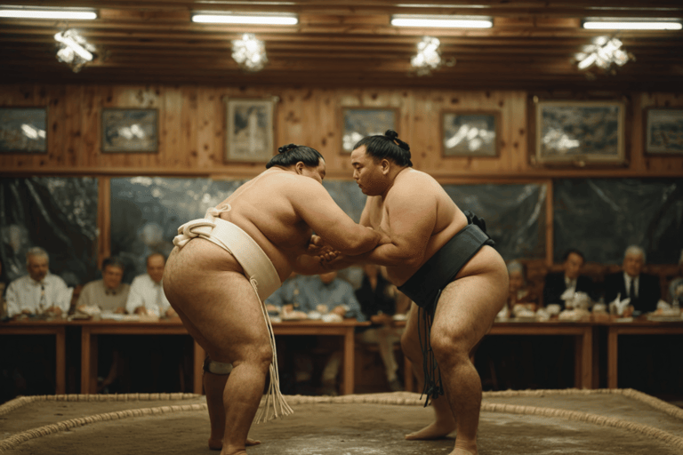 Osaka: zapasy sumo z napojem i zdjęciem