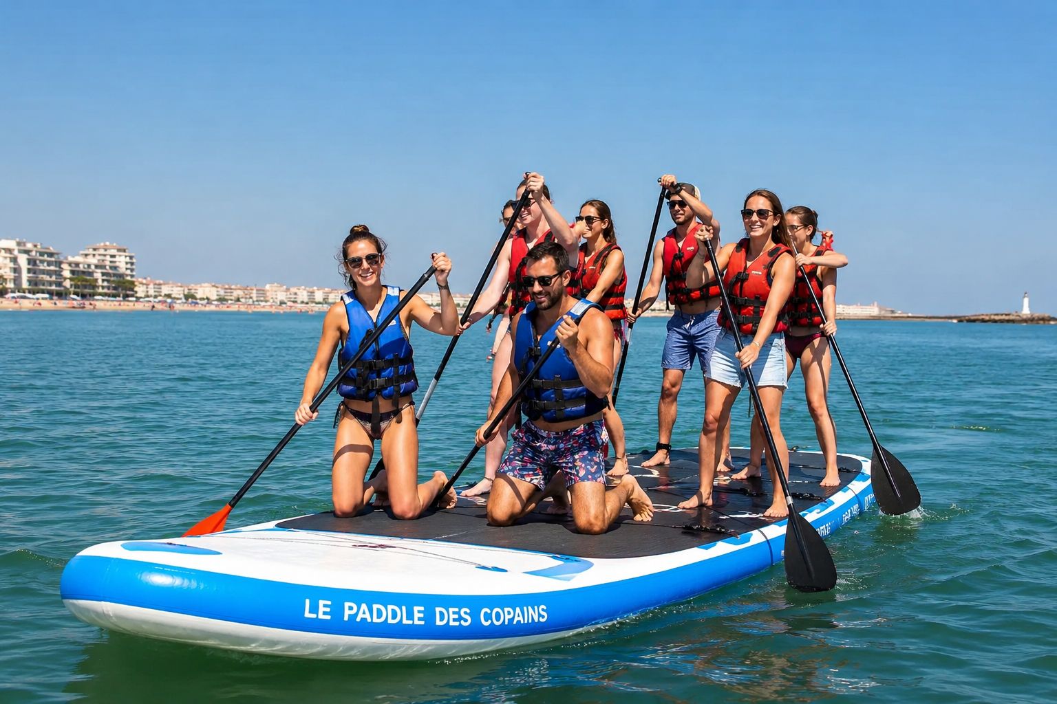 La Grande-Motte: Verleih von Riesen-Paddelboards für bis zu 8 Personen