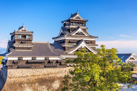 Kyushu: Viagem de 1 dia ao vulcão Aso, Onsen e Castelo de Kumamoto