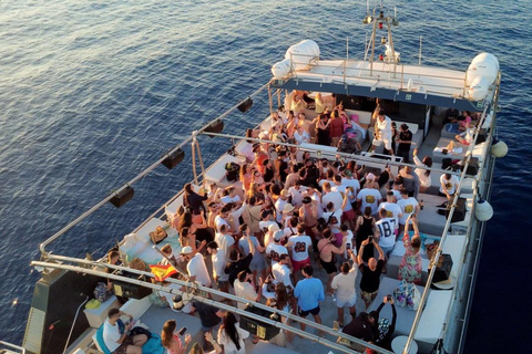 Ibiza: Formentera Boat with Open Bar, 3 meals & Sunset Party ADVANCE: Standard selection of food & open bar option
