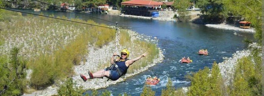 Alanya/Side/Belek : rafting avec options jeep, quad et tyrolienne
