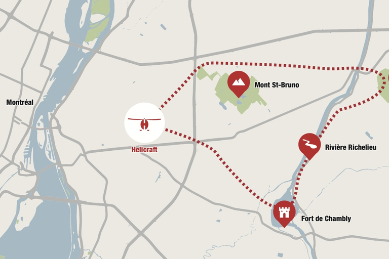 De Montréal : Circuit panoramique en hélicoptère en MontérégieDepuis Montréal : Tour de la Montérégie en hélicoptère