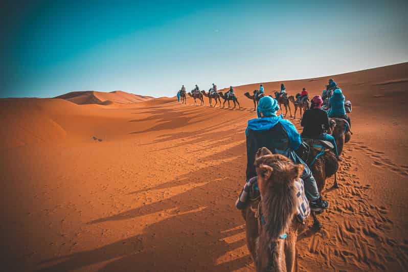 Depuis Marrakech : excursion de luxe de 2 jours dans le désert de Zagora et balade en chameau - dromadaire