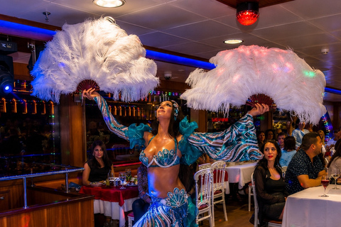 Istanbul: Europe & Asia Night Cruise with Dinner & Shows VIP Lounge, VIP Menu, Soft Drinks & Hotel Transfer