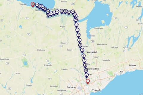 Między Collingwood a Toronto: wycieczka samochodem ze smartfonem