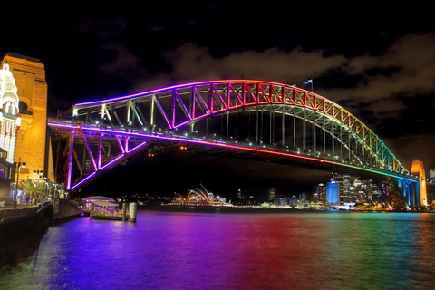 Sydney: Premium Catamaran Vivid Cruise with Welcome Drink Sydney Harbour: 90-Minute Vivid Cruise with Welcome Drink