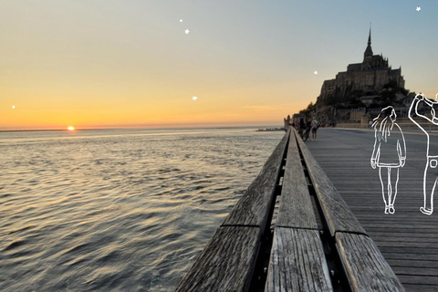 Bay of Mont Saint-Michel: Fun barefoot walks on the foreshore. Bay of Mont Saint-Michel: Walk at high tide.