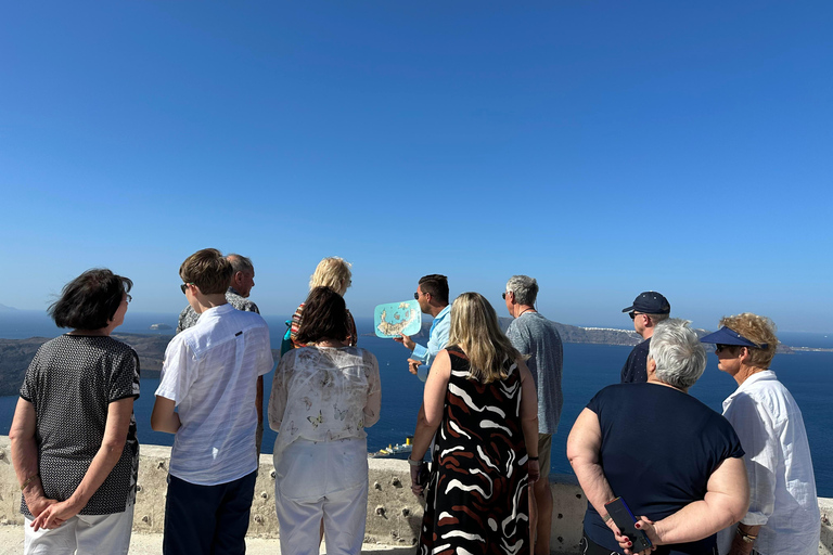 De Santorin: visite guidée des points forts de 5 heuresVisite guidée des points forts de 5 heures depuis le téléphérique de Santorin