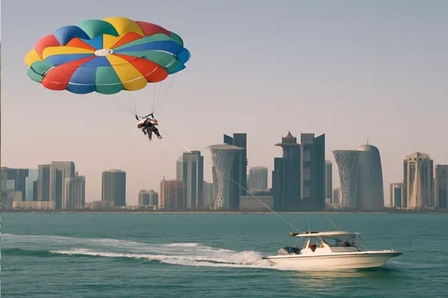 Guided Parasailing Ride with Coastal Views of Qatar