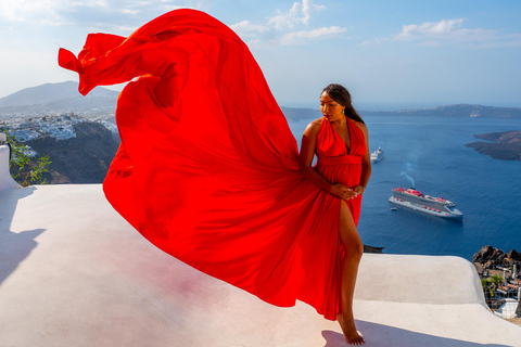 Capture Your Santorini Dream: Flying Dress Photography