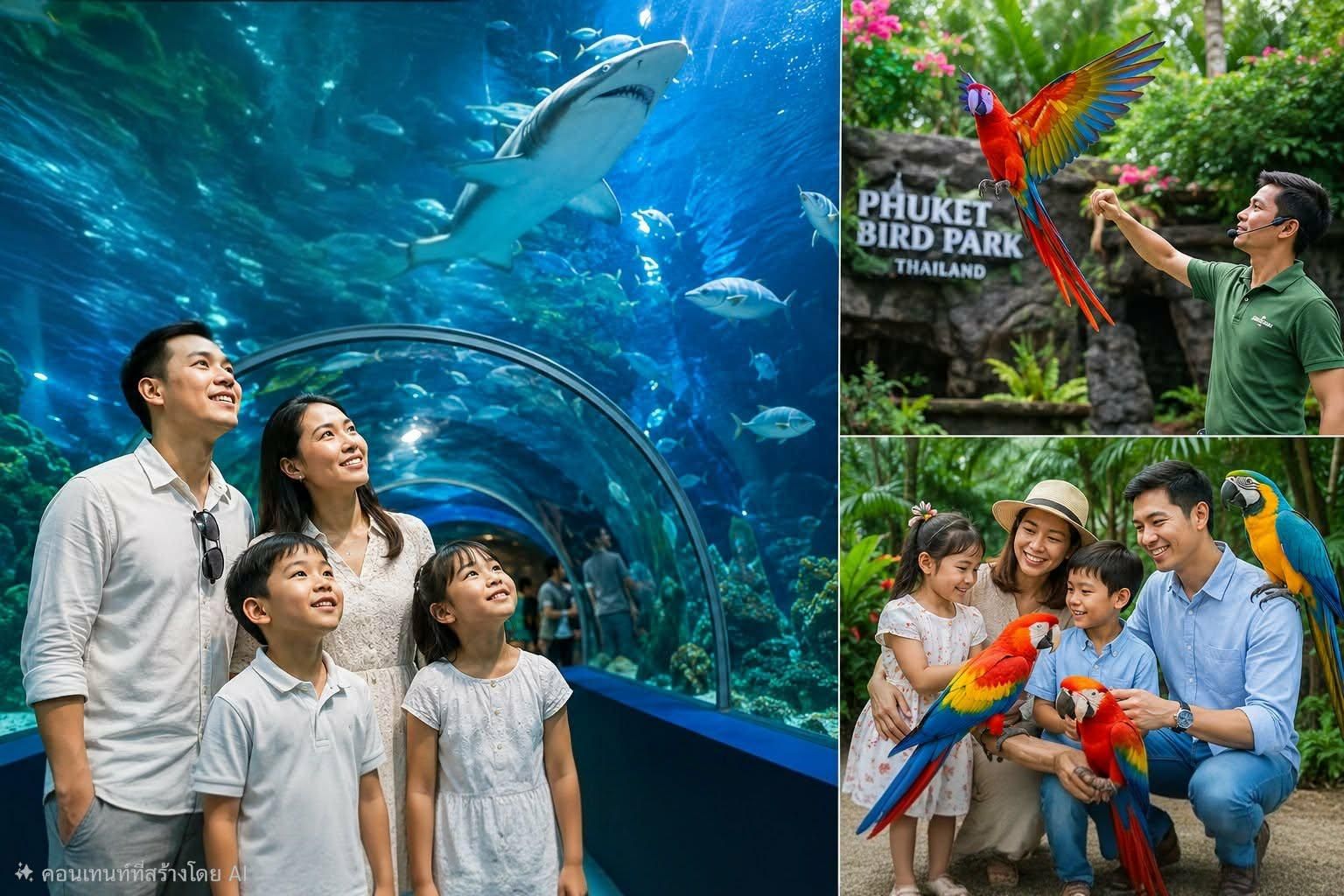 Phuket: Private Familientour – Aquarium & Vogelpark