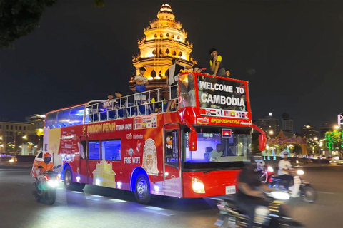 Phnom Penh: Hop-On Hop-Off Bus Ticket and Mekong Cruise Phnom Penh: Hop-On Hop-Off Bus Free Cruise Ticket-2 Day Pass