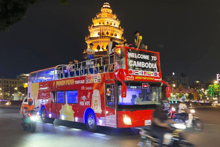 Phnom Penh: Hop-On Hop-Off Bus Ticket and Mekong Cruise Phnom Penh: Hop-On Hop-Off Bus Free Cruise Ticket-2 Day Pass