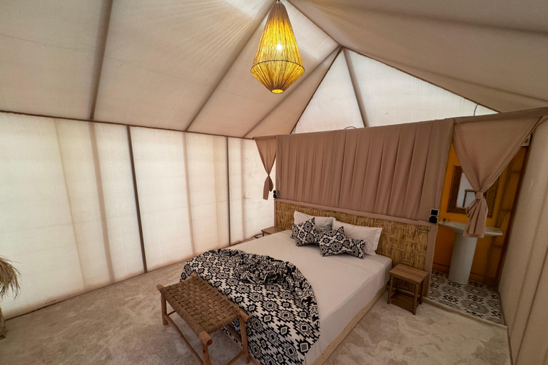 Marrakech: Overnight in Agafay Desert with Dinner & Campfire From Marrakech: Agafay Overnight with Dinner, Fire & Music