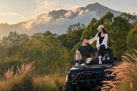 Bali: Mount Batur Shared Sunrise Jeep & Natural Hot Springs Sunrise Jeep Tour & Hot Spring with Round Transfers