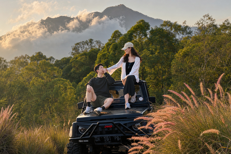 Bali: Mount Batur Shared Sunrise Jeep & Natural Hot Springs Sunrise Jeep Tour & Hot Spring with Round Transfers
