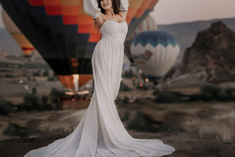 Cappadocia: Private Photo Shoot with Flying Dress & Horses Horse Photo Shoot Experience