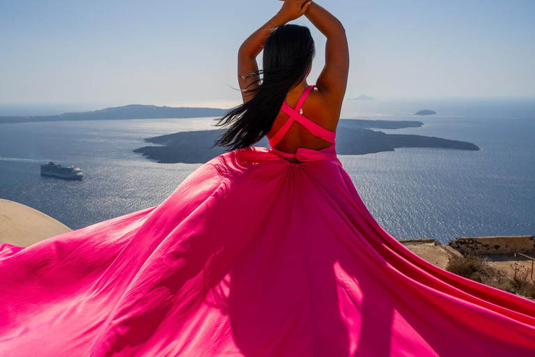 Capture Your Santorini Dream: Flying Dress Photography